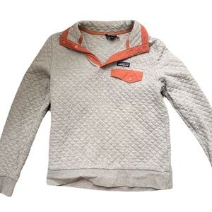 Patagonia Gray Quilted Pullover Sweatshirt Small